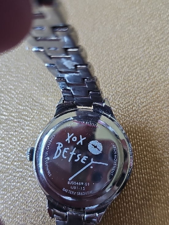 EUC Betsey Johnson Silver Tone Watch Pink Rhinestone Accents & Matching Bracelet main image 6